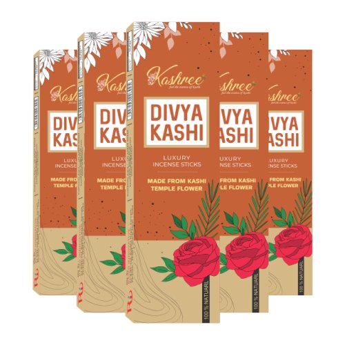 Divine Musk Rose – Luxury Designer Incense Agarbatti | Pack of 105 Sticks) | Free Incense Stick Holder | 100% Organic