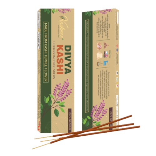 Luxury Incense Sticks |Quality Products | Fragrances Tulsi | Offered at Kashi Temples Flowers | (120 Sticks) | Free Stand |